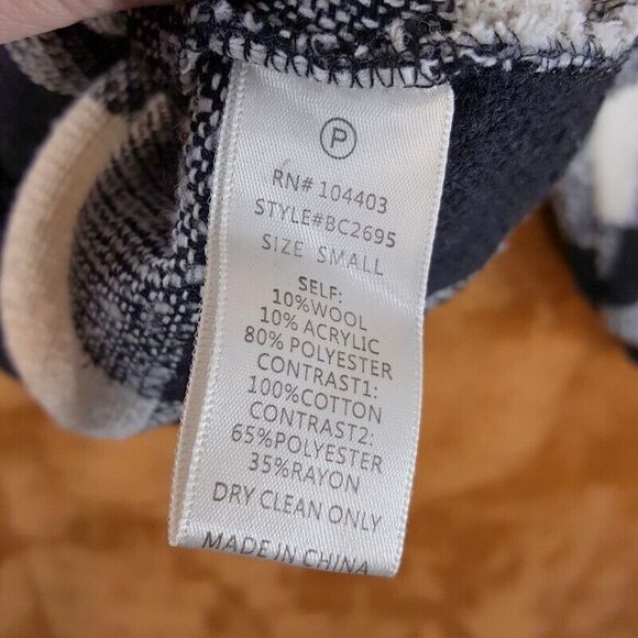 JOA LOS ANGELES Womens Sweater Small Black White Gingham Plaid Wool Revolve - Picture 3 of 7